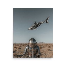 The Knight and the Zebra Whale Enhanced Matte Paper Poster 16″×20″| Nooboo