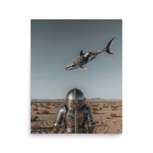 The Knight and the Zebra Whale | Enhanced Matte Paper Poster 16″×20″| Nooboo