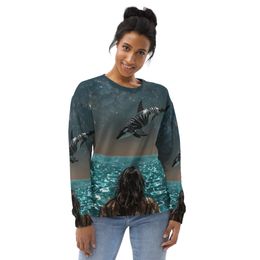 The Girl and the Zebra Whale Recycled Unisex Sweatshirt | Nooboo