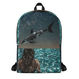 The Girl and the Zebra Whale Backpack | Nooboo