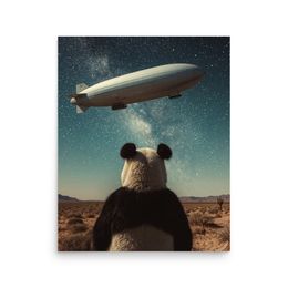 The Panda and the Zeppelin - Enhanced Matte Paper Poster 16″×20″ | nooboo