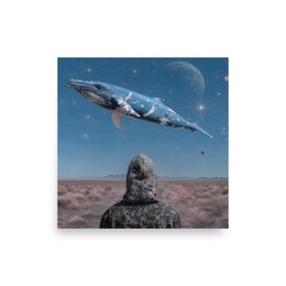 The Thief and The Blue Whale Enhanced Matte Paper Poster 12″×12″ | Nooboo