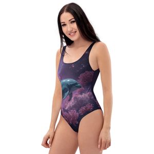 Dolphins in Space One-Piece Swimsuit | Nooboo 