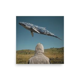 The Hood and the Whale IV — Pale Sky | Matte Paper Poster 12" x 12" | Nooboo