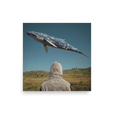 The Hood and the Whale IV — Pale Sky | Matte Paper Poster 12" x 12" | Nooboo