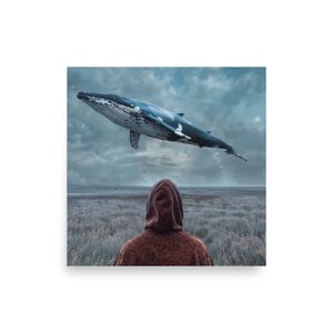 The Hood and the Whale V — Blue Silence | Matte Paper Poster 12" x 12" | Nooboo