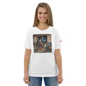The Geisha and the PC Unisex Organic Cotton T-Shirt | Nooboo (white)