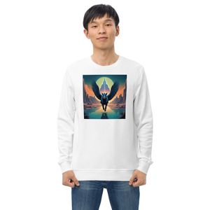 Magic Pig Unisex Organic Sweatshirt – Retro Flying Pig Design | Nooboo