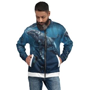 Mermaids and Whales Unisex Bomber Jacket | Nooboo