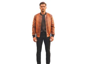 Genuine Python Snakeskin Bomber Jacket – Luxury Men’s Outerwear