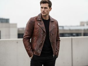 Brown Genuine Python Leather Biker Jacket – Handcrafted Luxury Snakeskin Moto Style