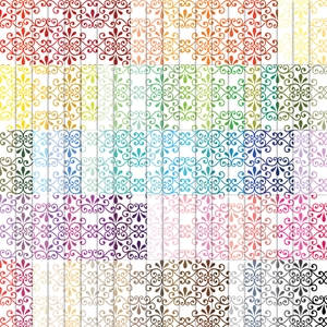 Fancy Ornamental Digital Paper Pack - 100 Colors, Scrapbook Paper, Background, Wrapping Paper, Print