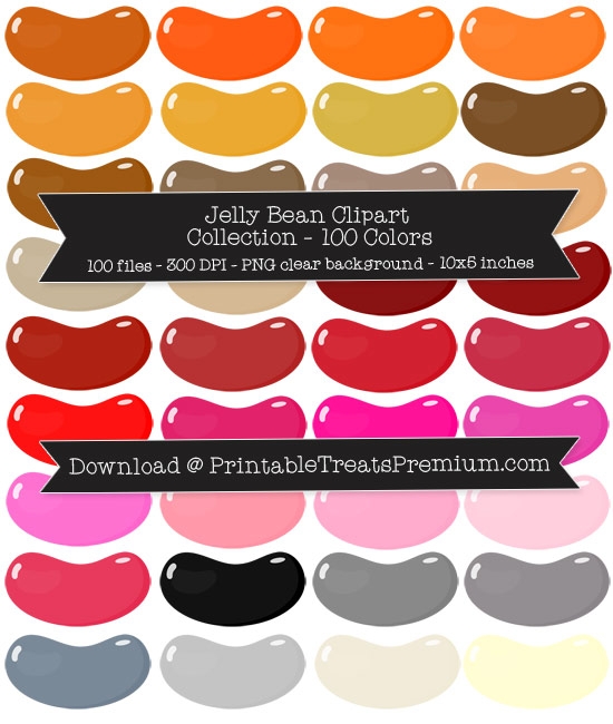 Giant Jelly Bean Clipart - 100 Colors, Candy, Candy Shoppe, Jelly Belly, Sweets, Planner, Sticker	