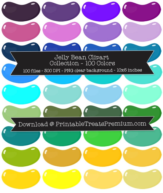 Giant Jelly Bean Clipart - 100 Colors, Candy, Candy Shoppe, Jelly Belly, Sweets, Planner, Sticker	