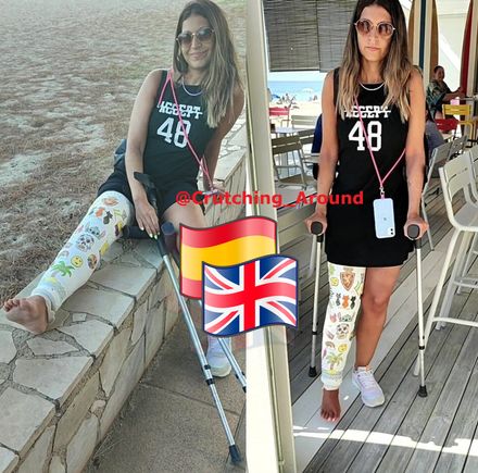 Real injury plaster CLC beach crutching by Arana 