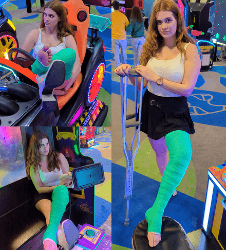 LLC &amp; high heel boot · arcade games · mall crutching by Eva