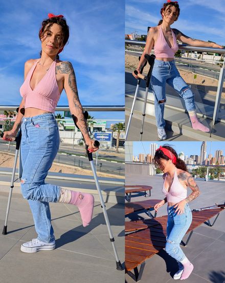 Real injury Med SLC sock · crutching, shopping &amp; close-ups by Julia