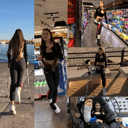 Sprained: 12 hours in public with me · street &amp; mall crutching by Lorena