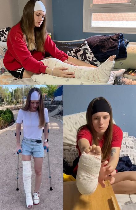 Real injury med LLC public crutching and talking by Gema