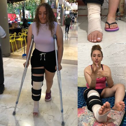 Real injury ACL rupture mall crutching · interview · close-ups