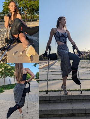 LLC sock · high heel · stairs · long crutching by Anastasia