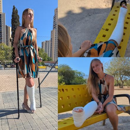 Vacation on Crutches: high heel · street crutching · pain by Kim
