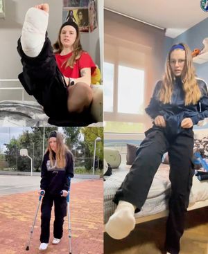 Real injury med LLC Morning Routine: street crutching long pants and sock by Gema