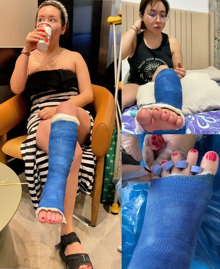 Real injury SLC 16 hours with me! Pedicure, caffee shop and bed time by Lucy