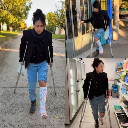 Real injury SLC street crutching &amp; grocery shop by Gise