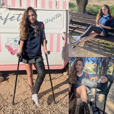 LLC · sunny day long crutching · sock on/off by Paula