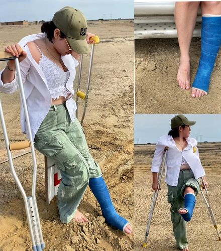 Real injury SLC crutching through the dirt by Lucy