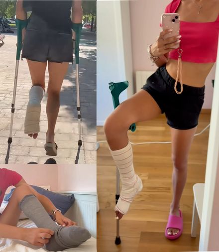 Real injury med SLC: street crutching &amp; socks &amp; ASMR by Michela
