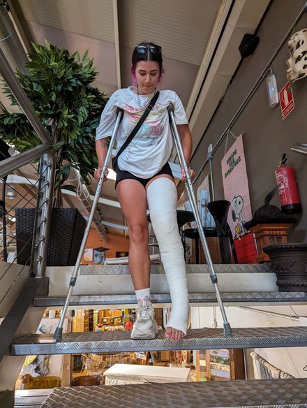 Plaster LLC furniture store crutching and stairs by Elena