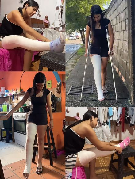 Real injury LLC · street crutching &amp; Putting On Socks by Melinda 