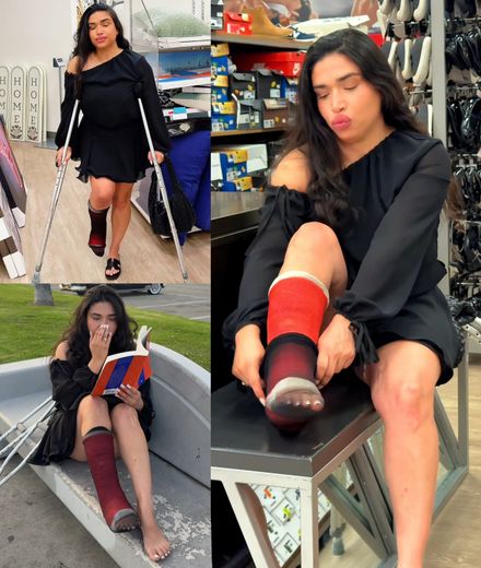 Real injury SLC · nylon · mall crutching &amp; close-ups by Daniela
