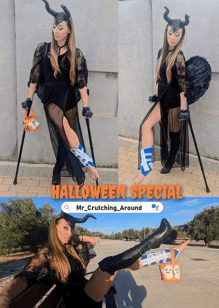 HALLOWEEN: Maleficent goes trick-or-treating on crutches by Anastasia