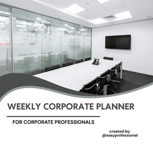 Weekly Corporate Planner for Corporate Professionals 