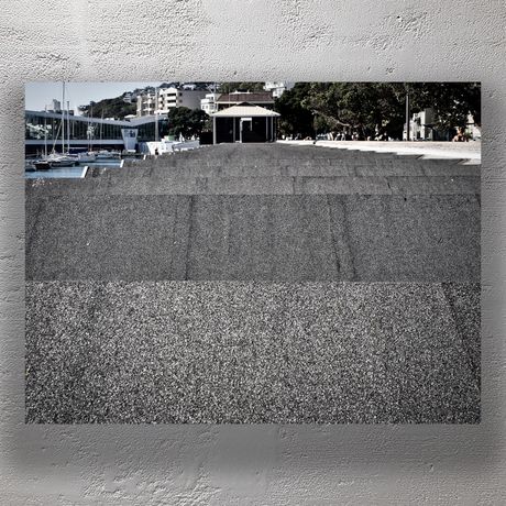 Urban Marina View Over Boatshed Rooftops in Wellington Harbour Photo Download