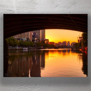Golden Sunset Over Yarra River Stunning Melbourne Cityscape Reflection Photo Download