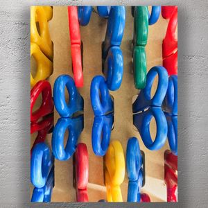 Colorful Children&#x27;s Scissors in Organized Display School Supplies Close-Up Photo Download