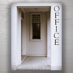 Minimalist Office Entrance with Vintage Aesthetic Photo Download