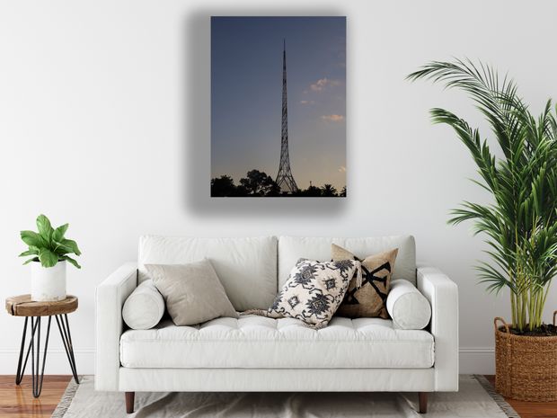 Melbourne Arts Centre Spire at Dusk Iconic Landmark Silhouette Photo Download