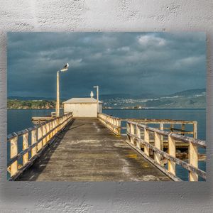 Rustic Pier at Point Howard Wellington Seaside Serenity with Moody Skies Photo Download