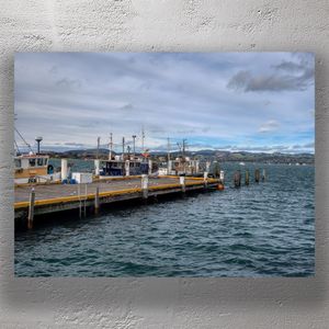 Fishing Boats Docked at Tauranga Wharf New Zealand Coastal Maritime Scene Photo Download