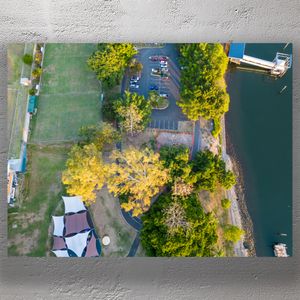 Aerial View of Mowbray Park Brisbane Scenic Riverside Park with Lush Greenery Photo Download