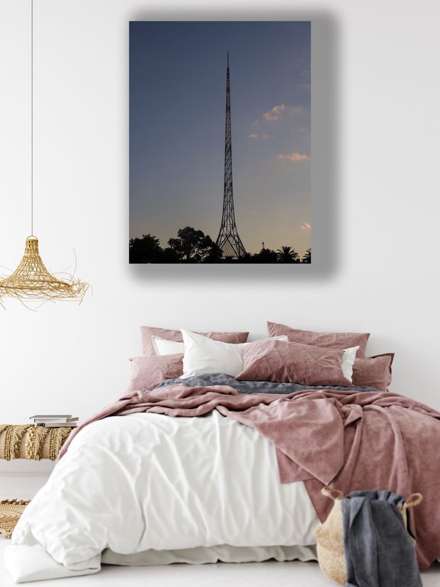 Melbourne Arts Centre Spire at Dusk Iconic Landmark Silhouette Photo Download