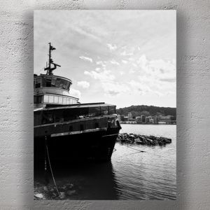 Abandoned Ship in Wellington Harbor Black and White Urban Photography Photo Download
