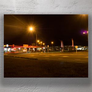 Turangi Town Centre at Night Street Lights Fast Food and Urban Glow Photo Download