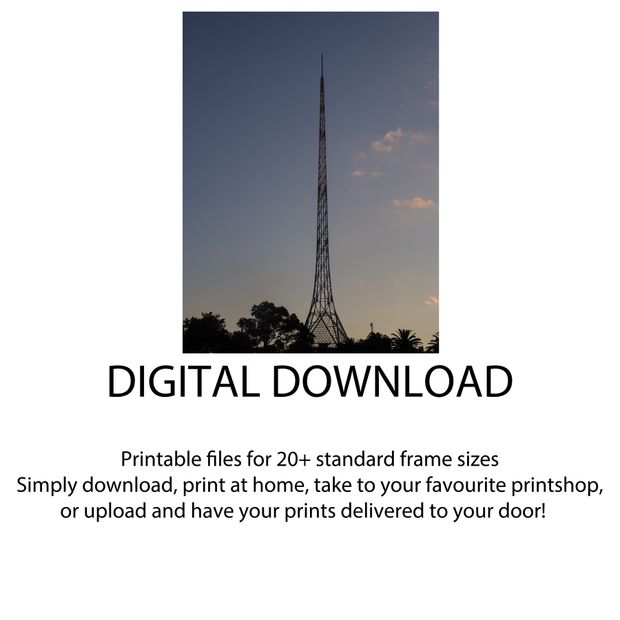 Melbourne Arts Centre Spire at Dusk Iconic Landmark Silhouette Photo Download