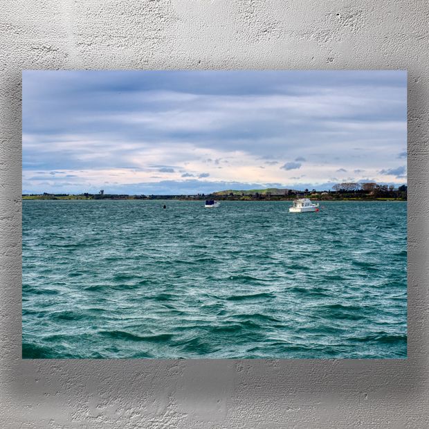 Boats Anchored in Tauranga Harbour New Zealand Coastal Landscape Photography Photo Download